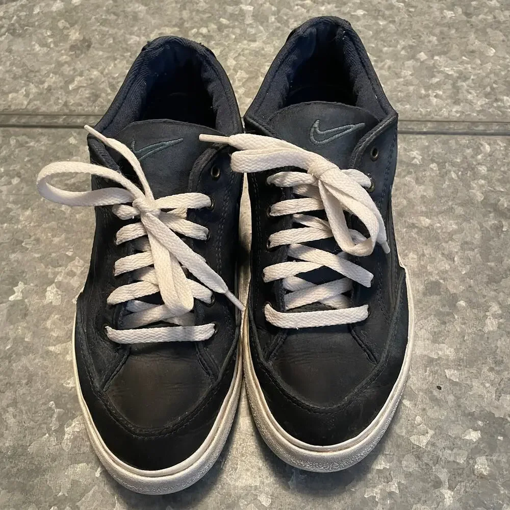 Vintage 1998 NIKE GTS Lite Nubuck Sneakers Shoes US 8 Blue Leather Y2K Deck Boat